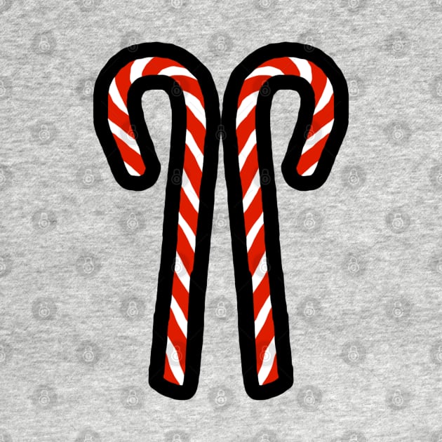 Two Candy Canes for Christmas by ellenhenryart